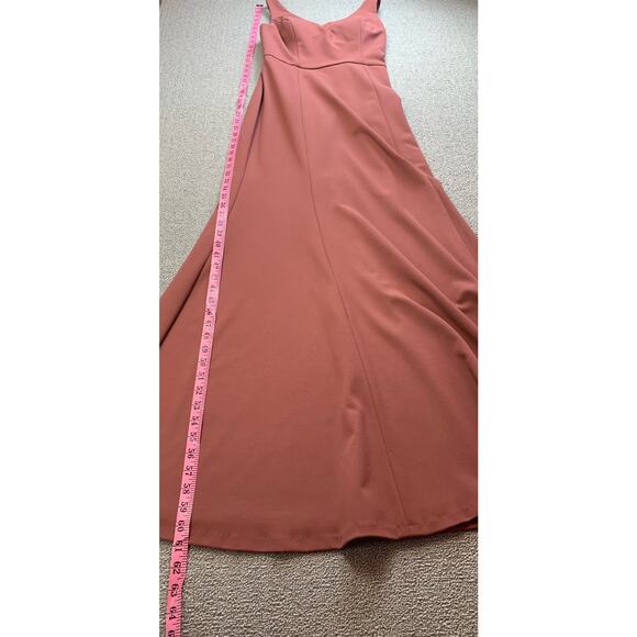 Jenny Yoo Collection Taryn Formal Dress Gown Cut Out Twist Back Cinnamon Rose 10 - Picture 8 of 10